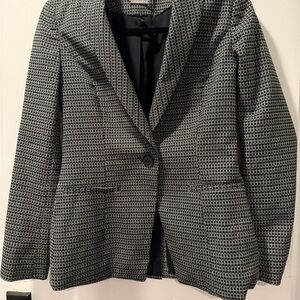 White House Black Market Monochrome Checkered Blazer